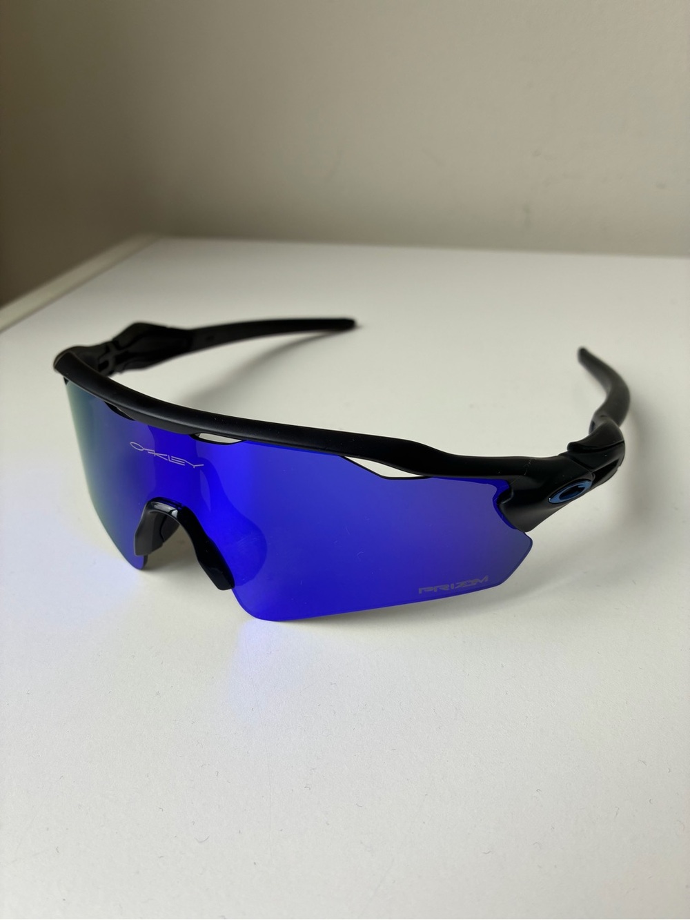 Oakley Matte Black Frame Radars with Blue Lens
